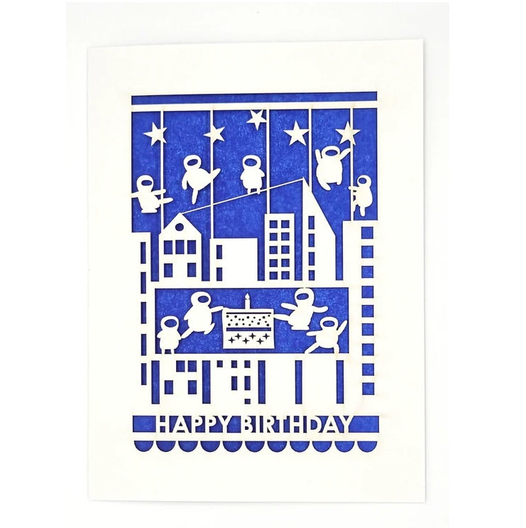 Laser Cut Greeting Card: Happy Birthday Ninjas
