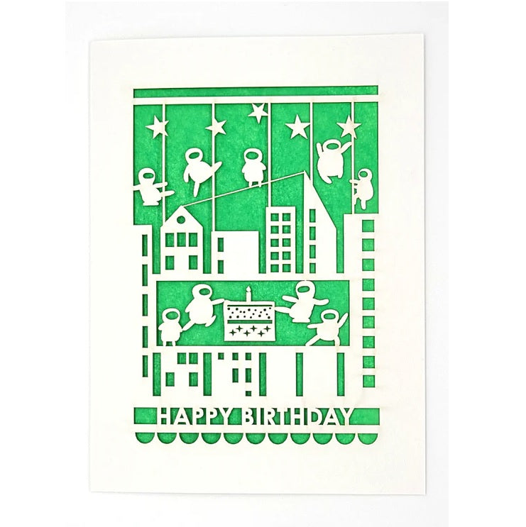 Laser Cut Greeting Card: Happy Birthday Ninjas