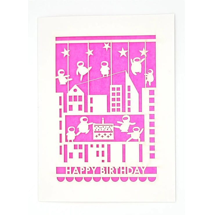 Laser Cut Greeting Card: Happy Birthday Ninjas