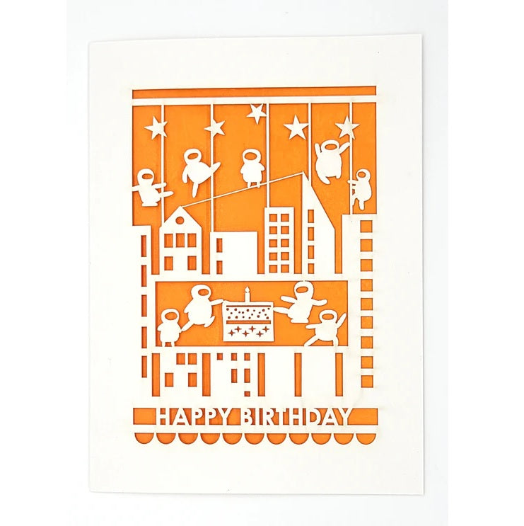 Laser Cut Greeting Card: Happy Birthday Ninjas