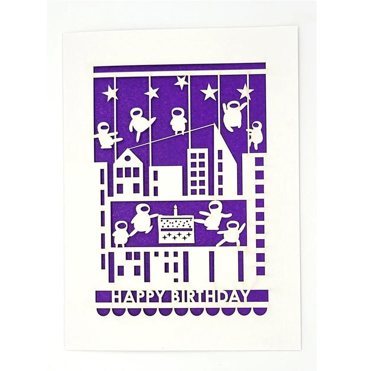 Laser Cut Greeting Card: Happy Birthday Ninjas