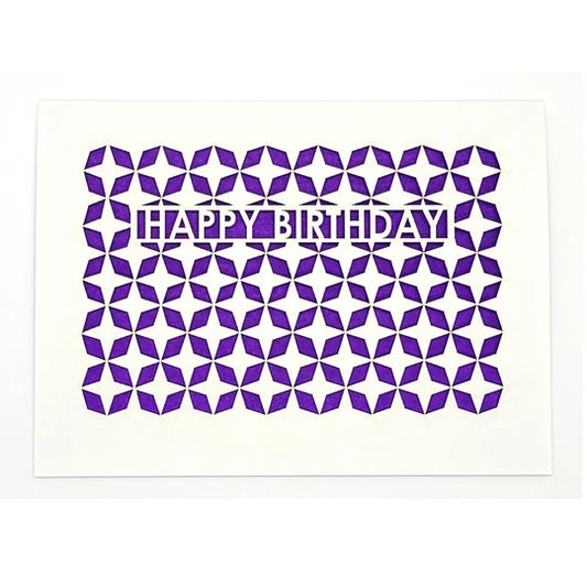 Laser Cut Greeting Card: Happy Birthday Diamonds