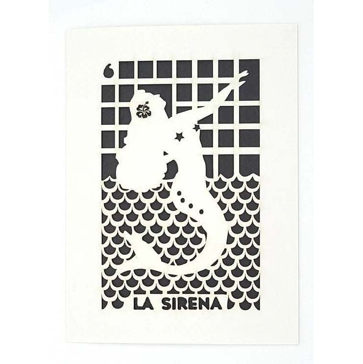 Laser Cut Greeting Card: La Sirena Loteria