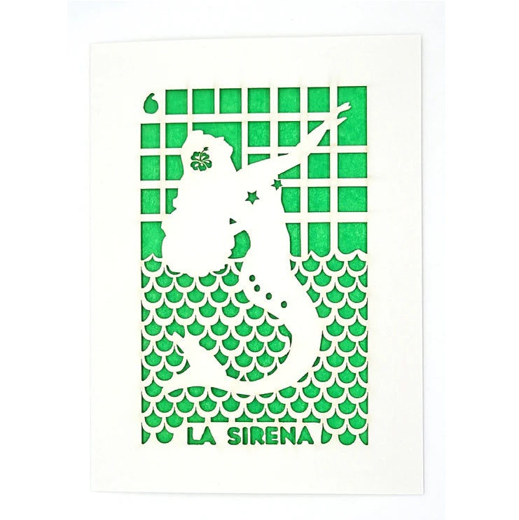 Laser Cut Greeting Card: La Sirena Loteria