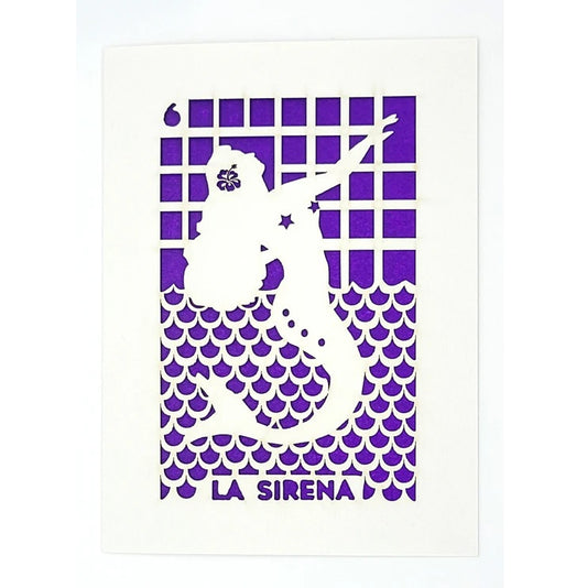 Laser Cut Greeting Card: La Sirena Loteria