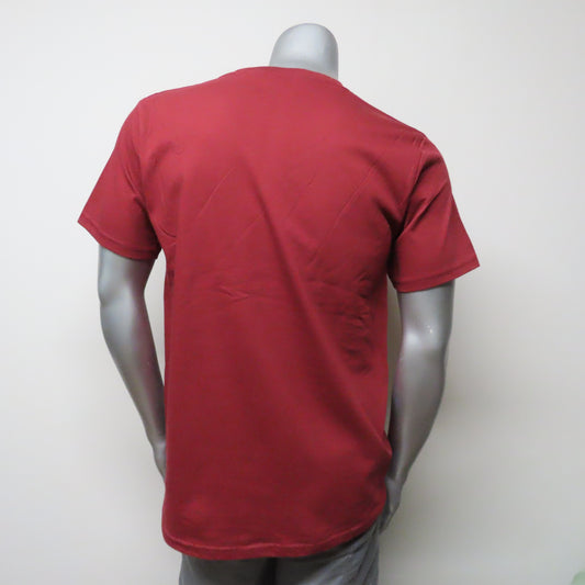 FreshGrass Tee: Deep Red with Leafy Logo (Unisex)
