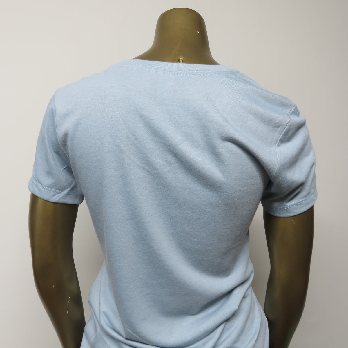 FreshGrass Tee: Light Blue with Script - V-Neck for Women