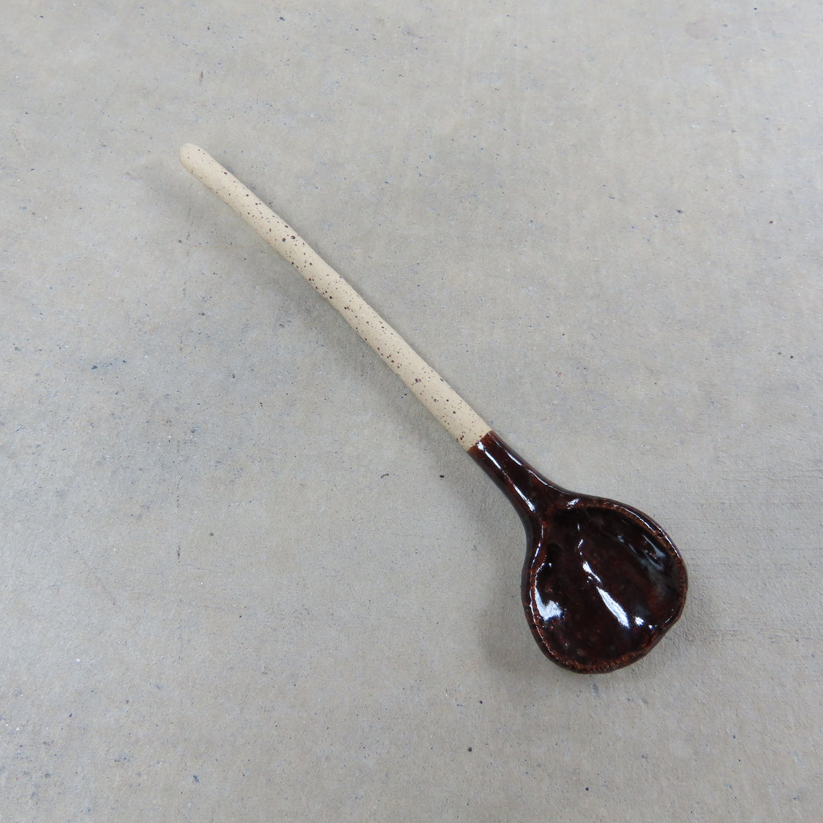 Handmade Ceramic Spoon: Dark Brown