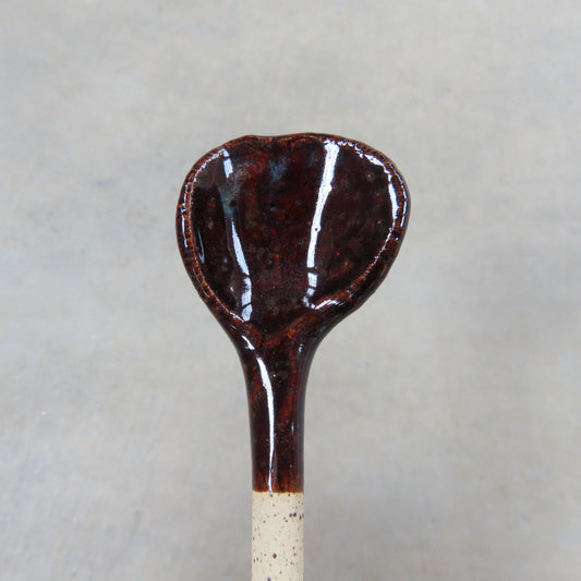 Handmade Ceramic Spoon: Dark Brown