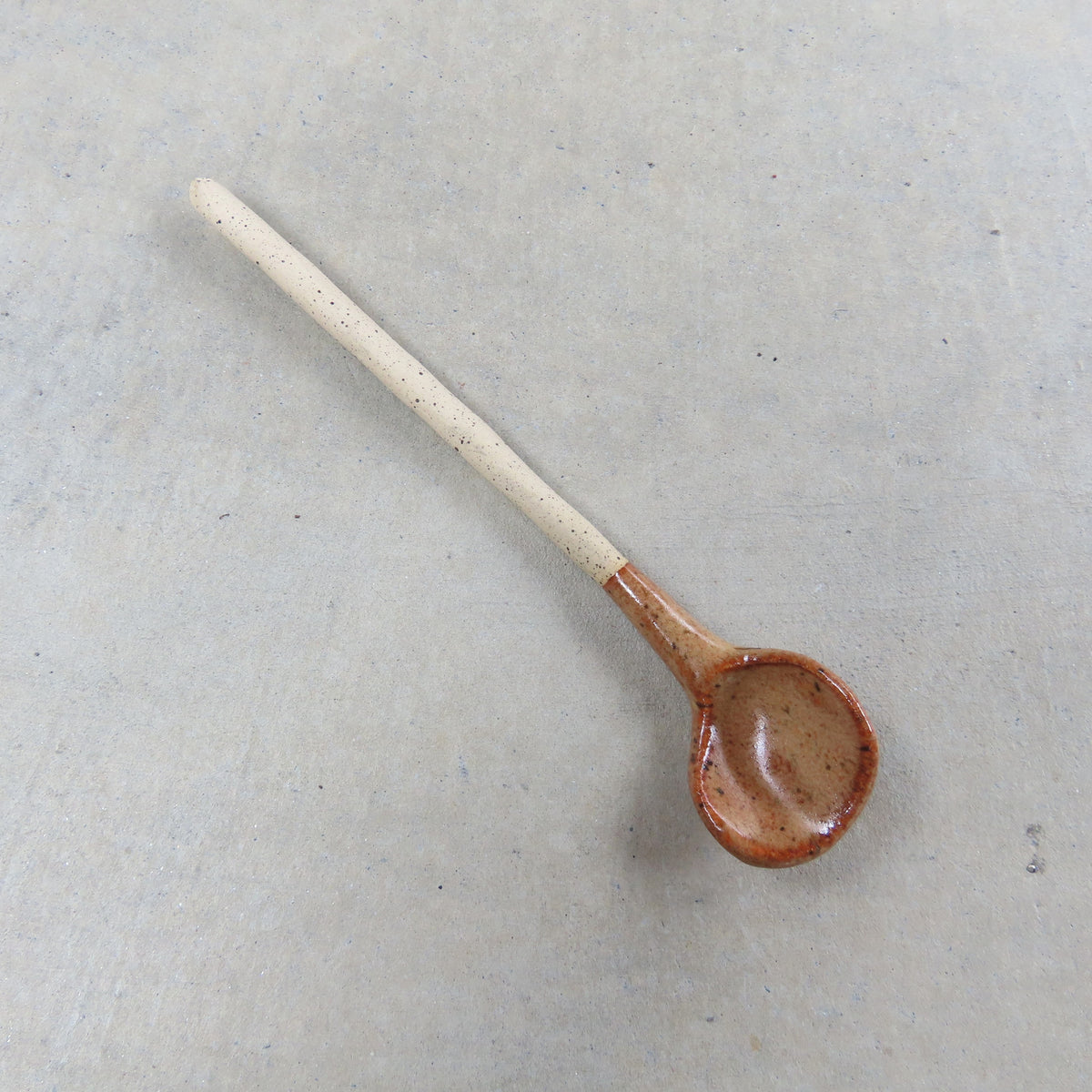 Handmade Ceramic Spoon: Light Brown