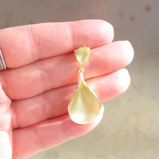 XL Petal Drop Stud Earrings in 18K Gold Vermeil