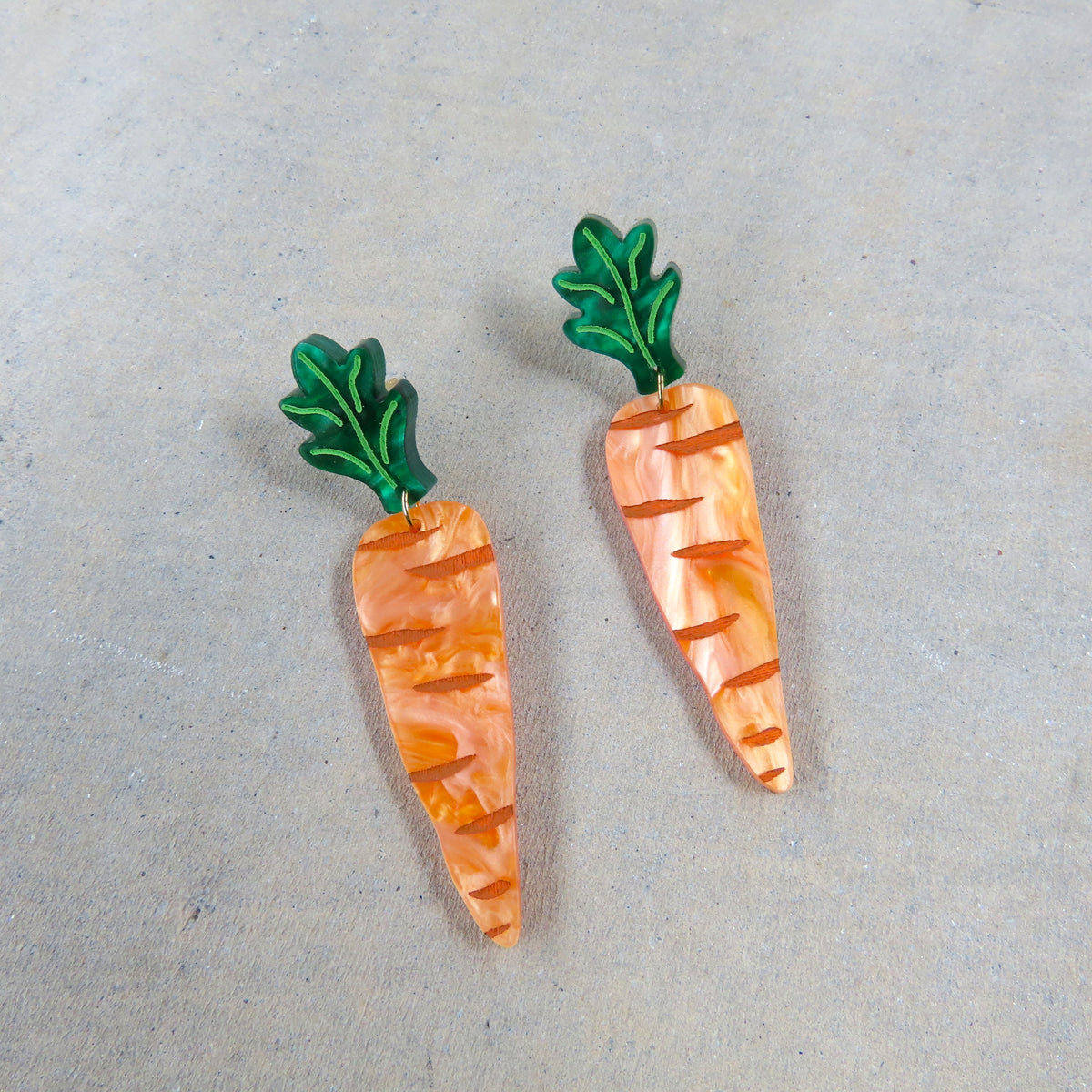 Carrots Acrylic Earrings
