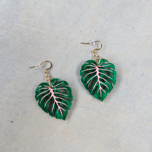 Monstera Acrylic Earrings