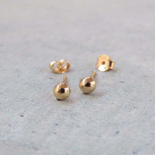 Abstract Studs: Gold Orbs