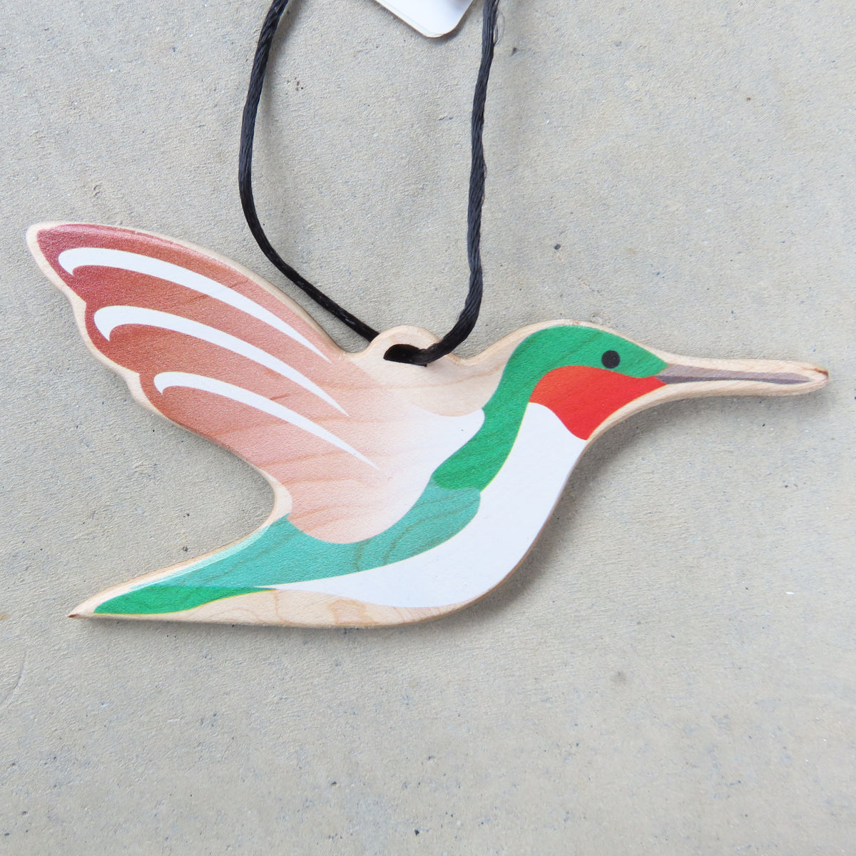 Wooden Holiday Ornament: Hummingbird