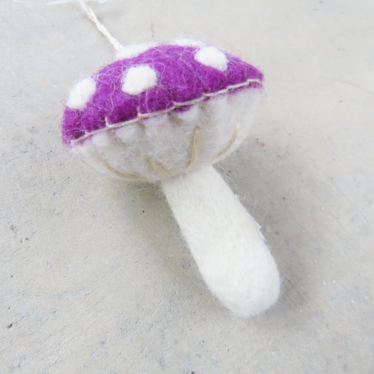 Felt Holiday Ornament: Plum Mushroom