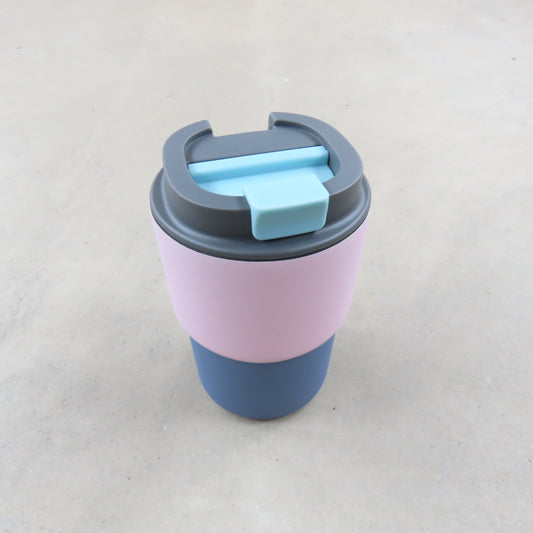 12oz Travel Mug: Pastel Pink Two Tone