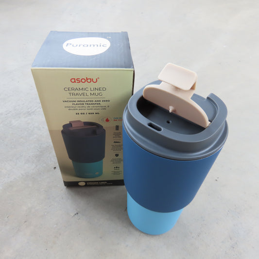 22oz Travel Mug: Pastel Blue Two Tone