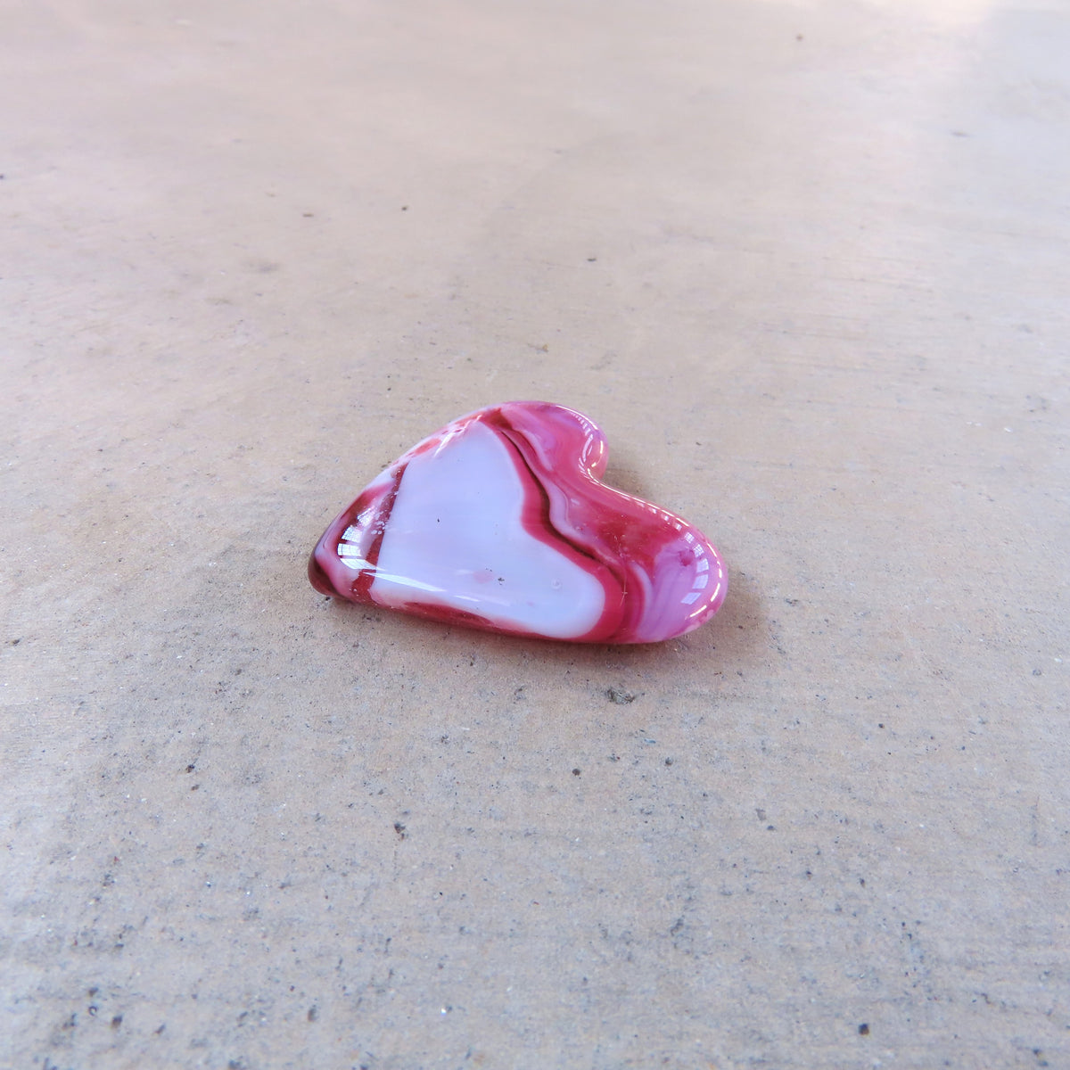 Mini Fused Glass Heart: Pink