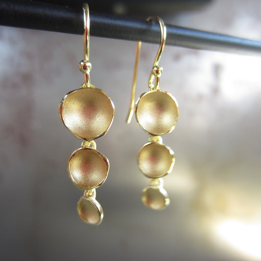 Triple Pod Link Earrings in 18K Gold Vermeil