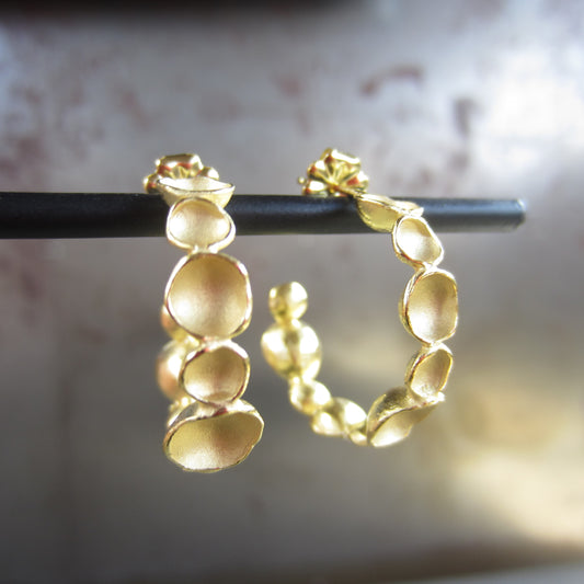 Pod Hoop Earrings in 18K Gold Vermeil