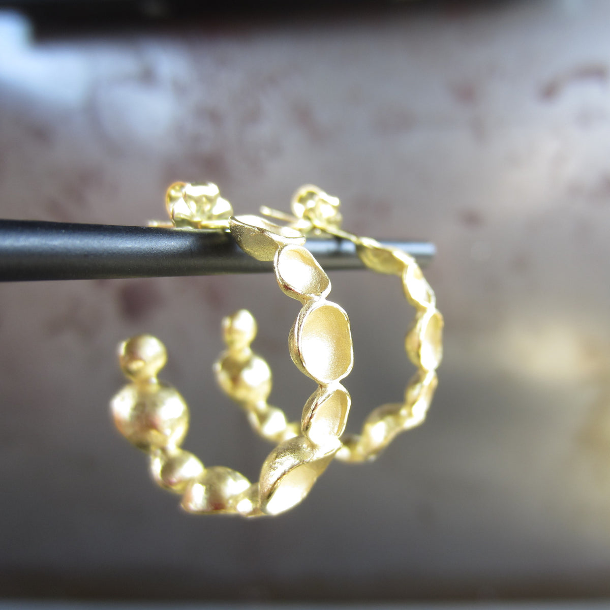 Pod Hoop Earrings in 18K Gold Vermeil