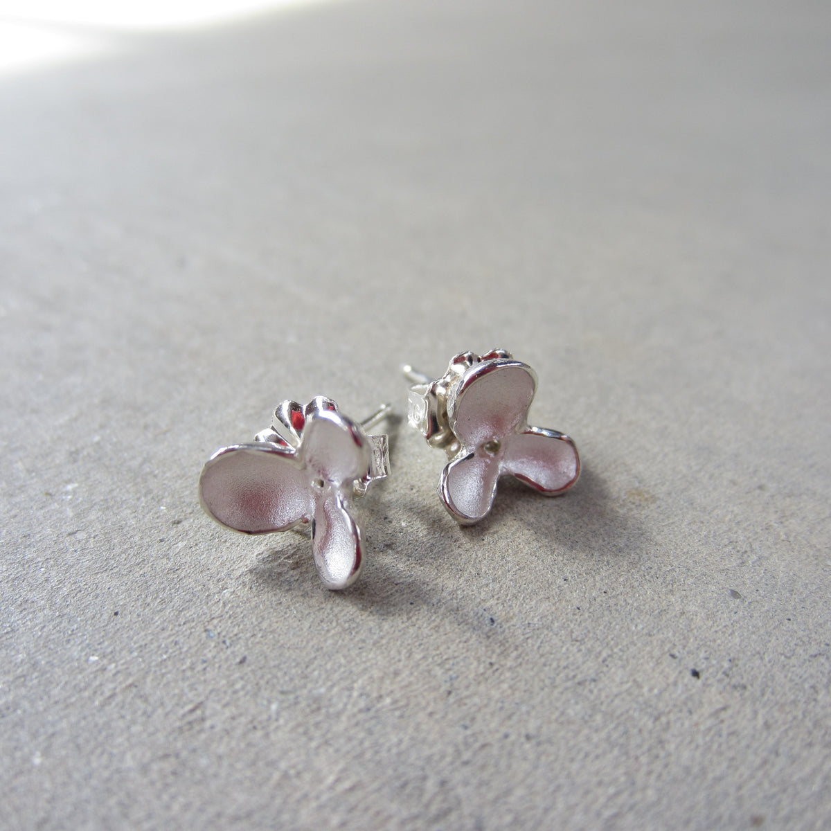 Triple Sprout Stud Earrings in Sterling Silver