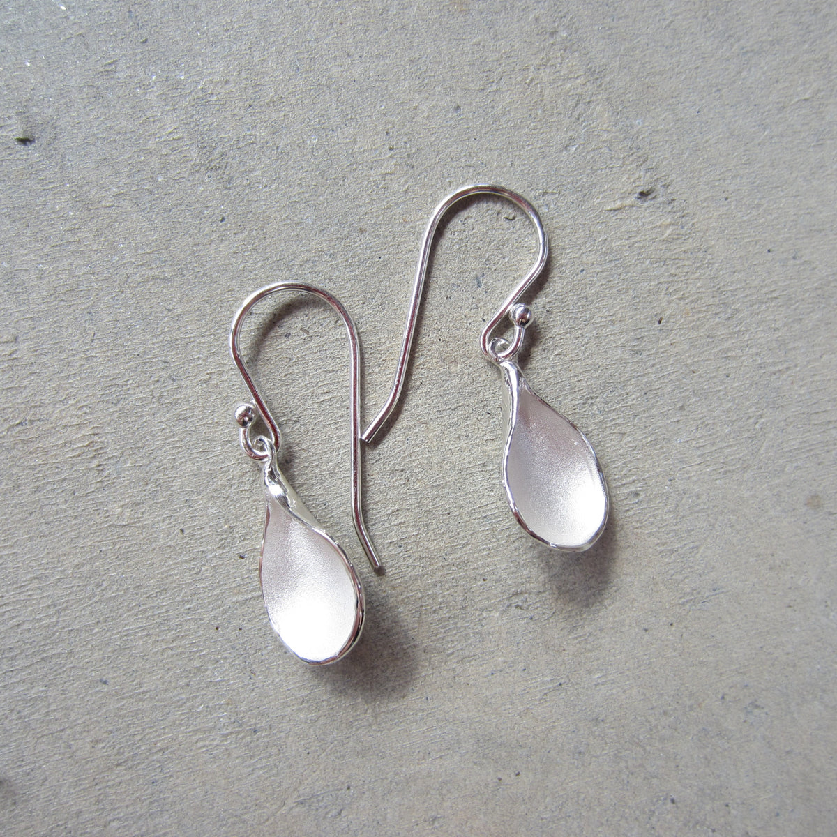 Medium Petal Earrings in Sterling Silver