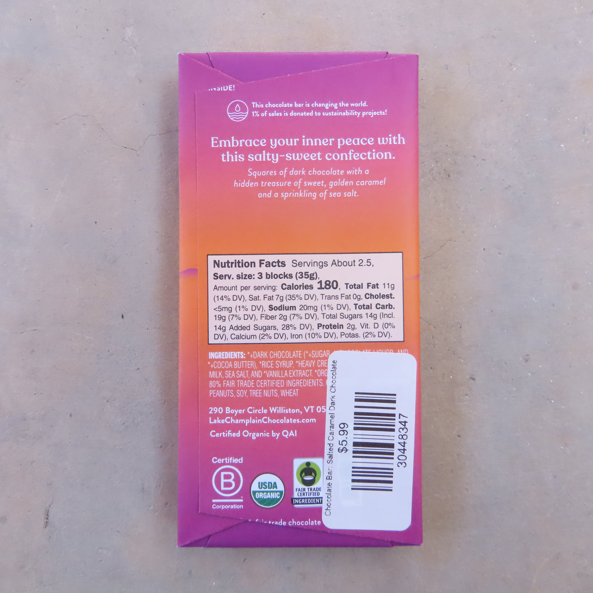 Chocolate Bar: Salted Caramel Dark Chocolate