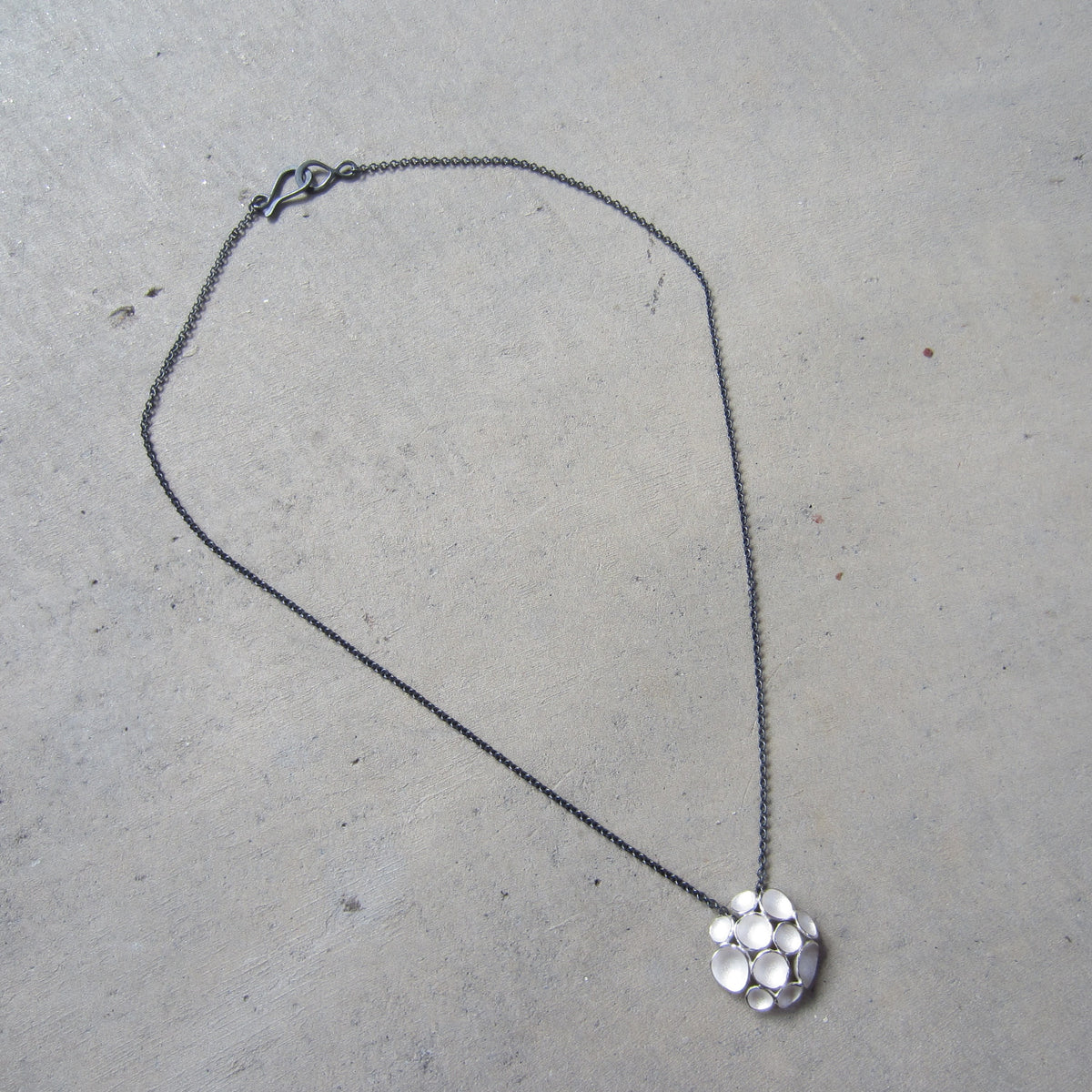 Multi Pod Pendant in Sterling Silver on Oxidized Silver Chain