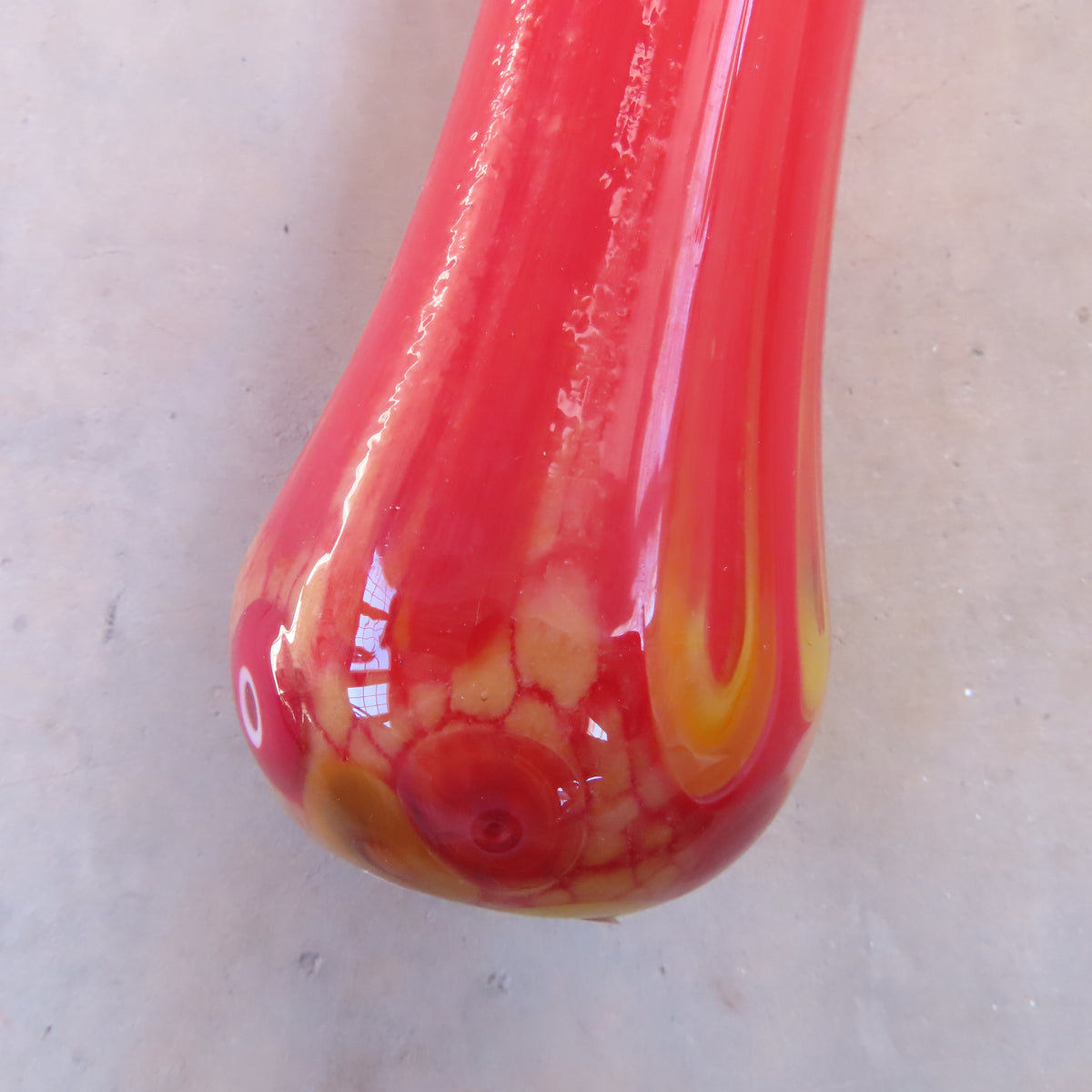 Fused Glass Vase: Large Red Cell Pattern