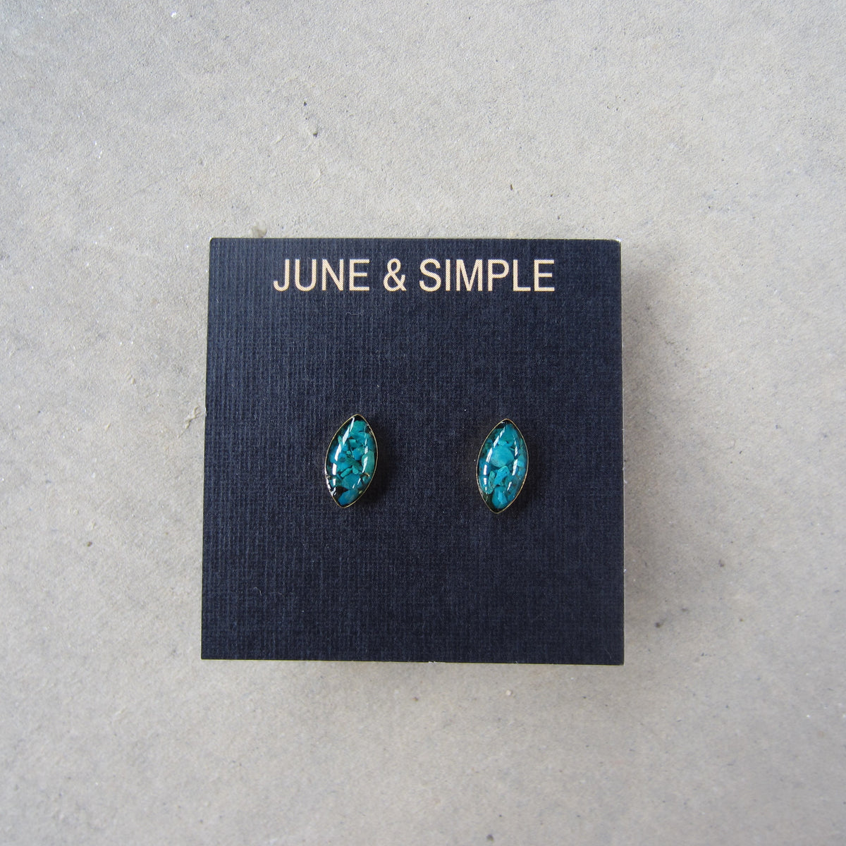 Crushed Stone Studs: Chrysocolla Small Teardrop