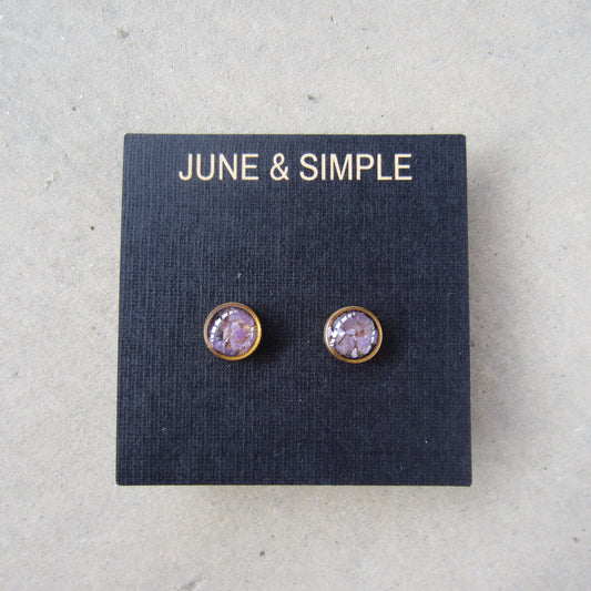 Crushed Stone Studs: Charoite Circle
