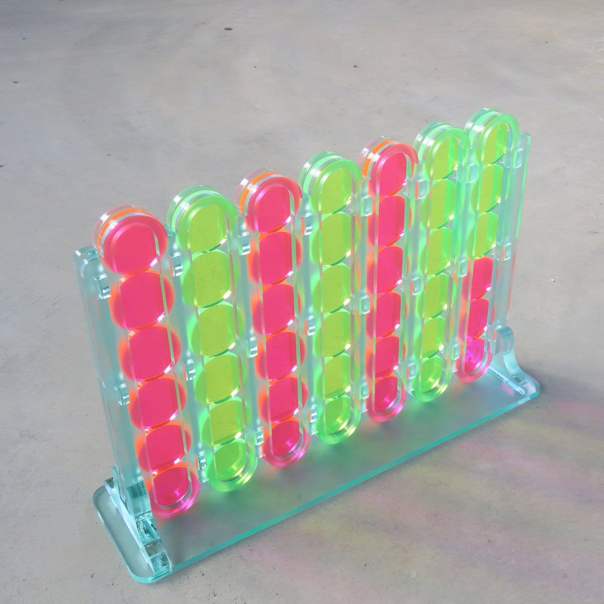 Acrylic Four In A Row Game: Pink and Yellow