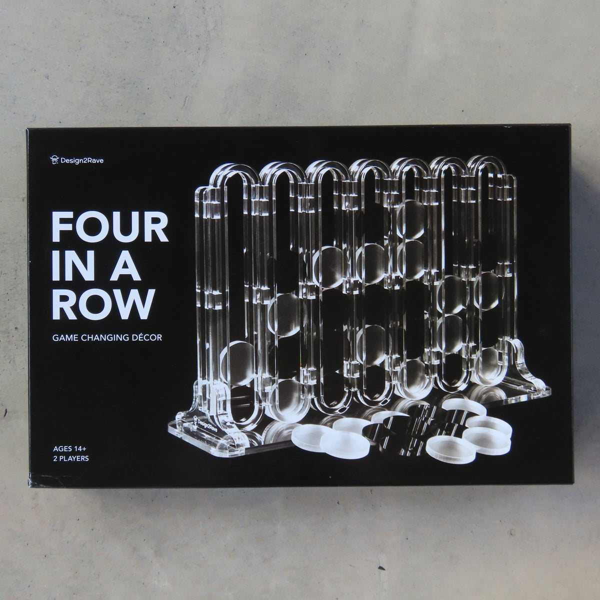 Acrylic Four In A Row Game: Black and White