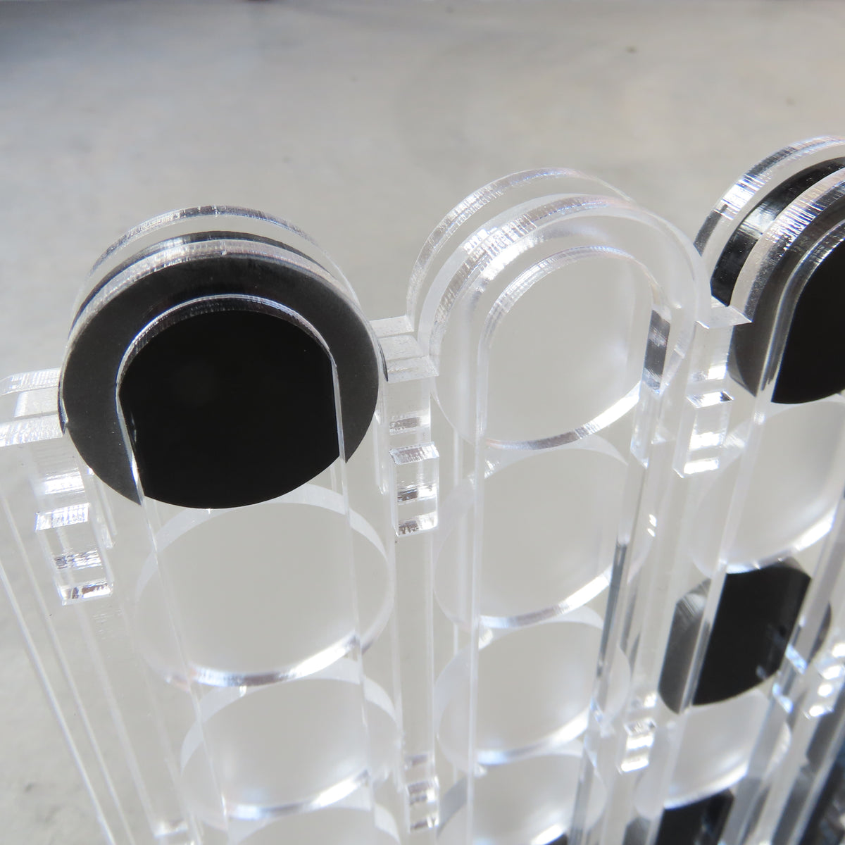 Acrylic Four In A Row Game: Black and White