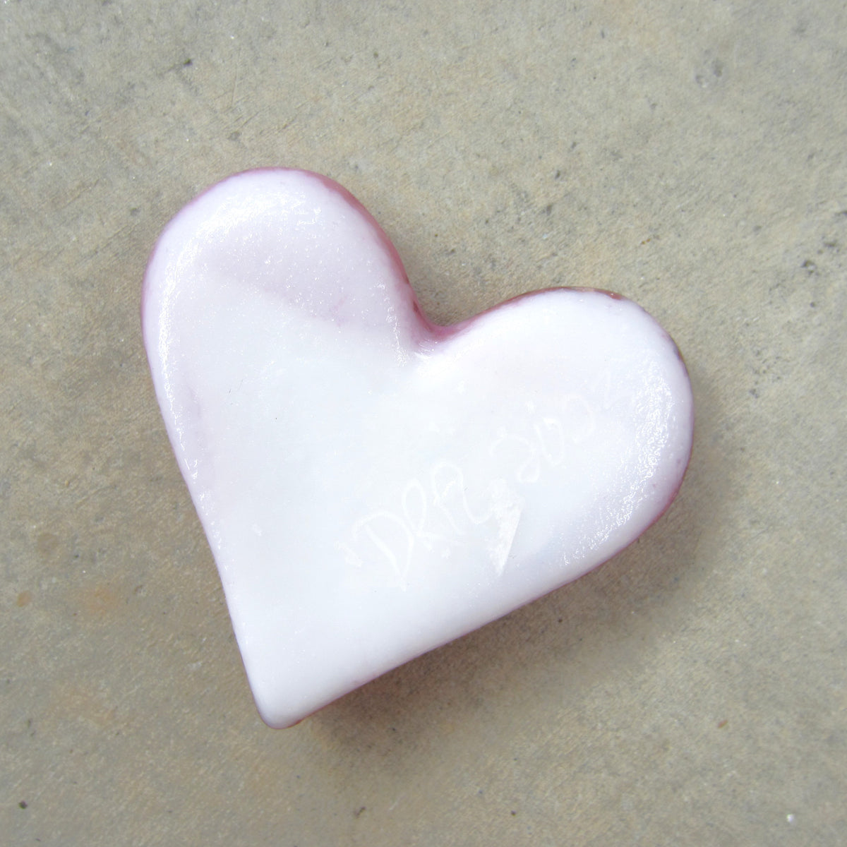 Fused Glass Heart: Shiny Pink