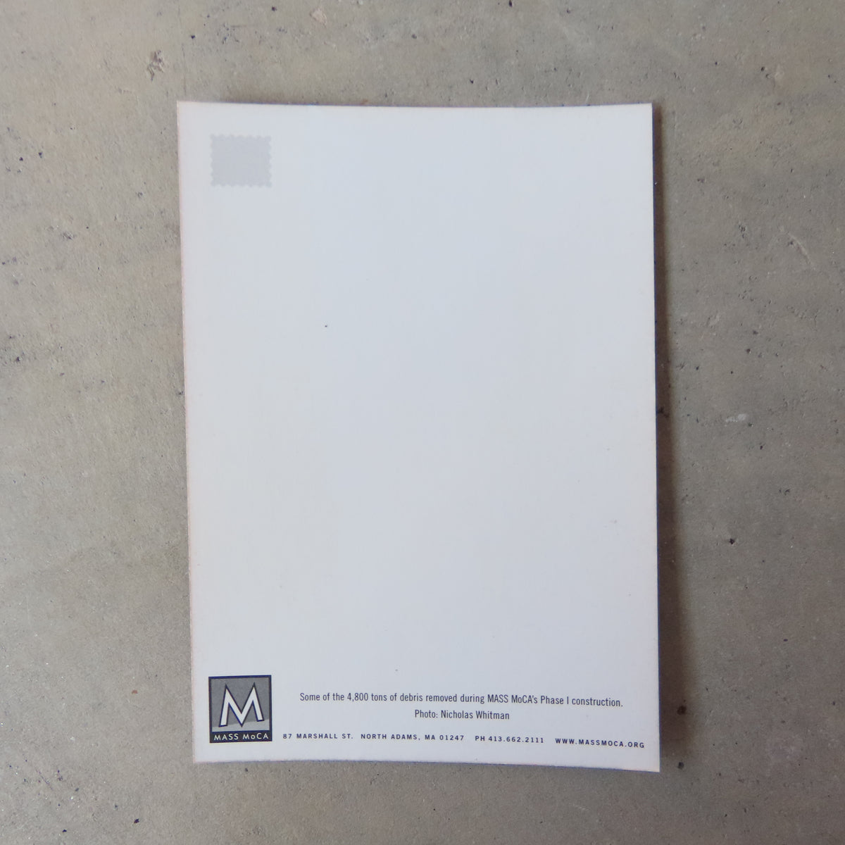 Vintage MASS MoCA Postcard: Phase 1 Construction