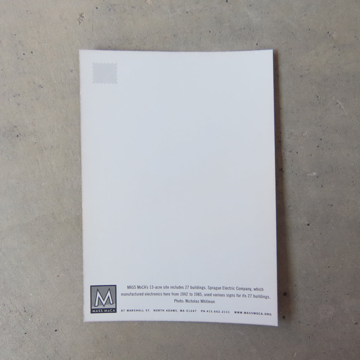 Vintage MASS MoCA Postcard: Building 25