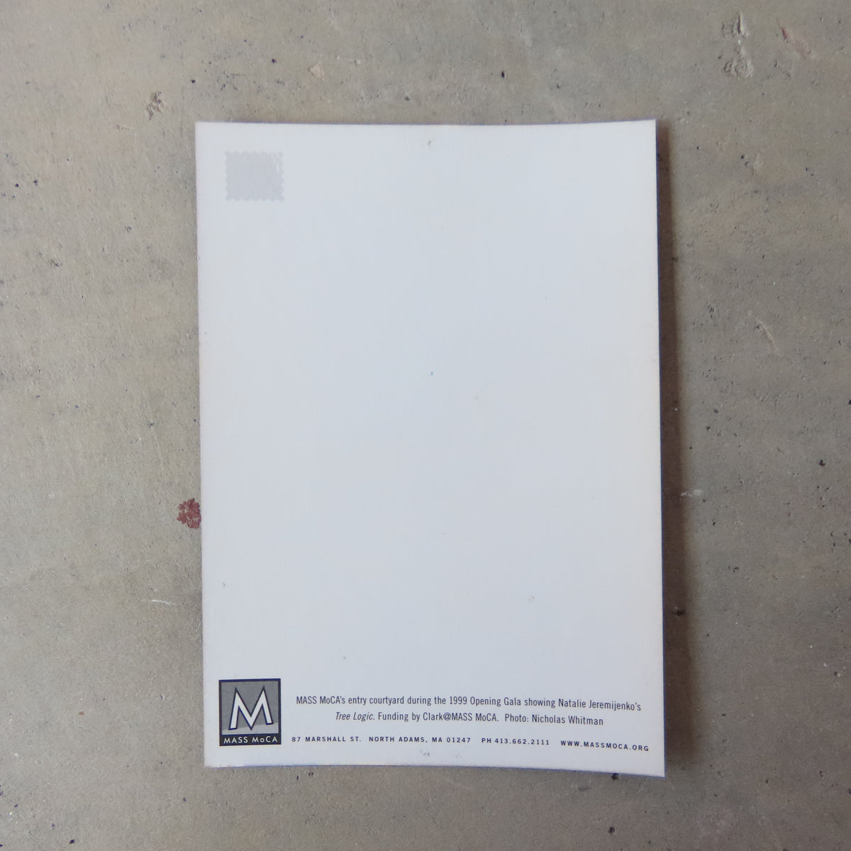 Vintage MASS MoCA Postcard: Entry Courtyard in 1999