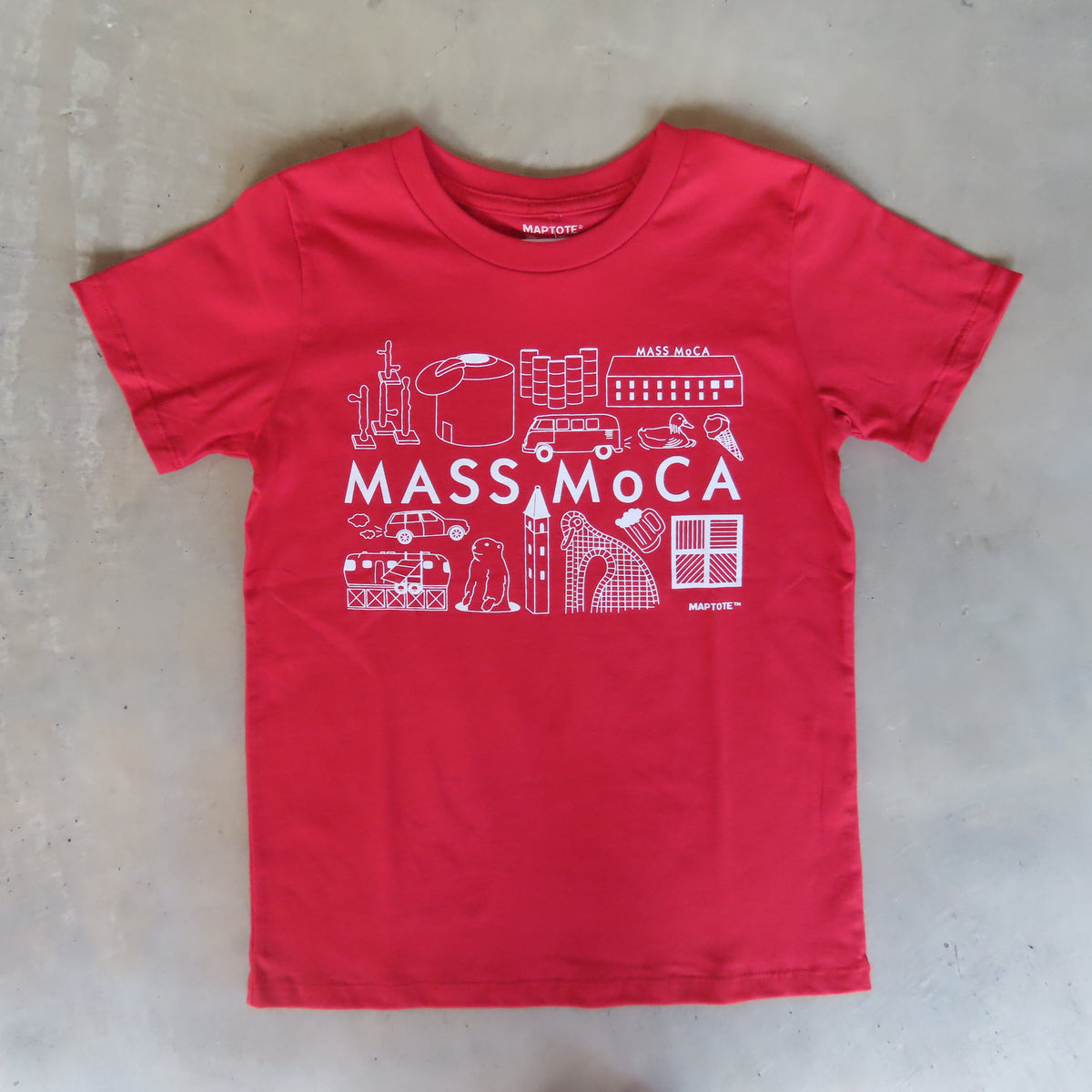 MASS MoCA Red Icons T-Shirt: Kids