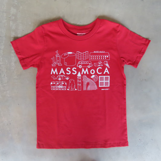 MASS MoCA Red Icons T-Shirt: Kids