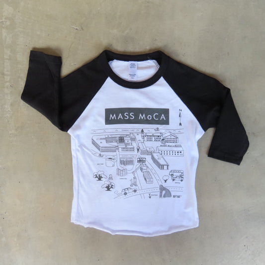 MASS MoCA Museum Map Baseball T-Shirt: Toddler
