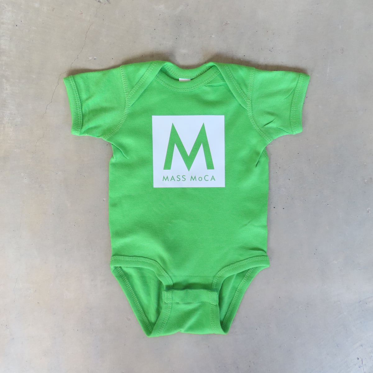 MASS MoCA Baby Romper: Apple Green