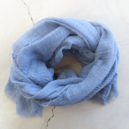 Cotton & Bamboo Gauze Shawl: Denim