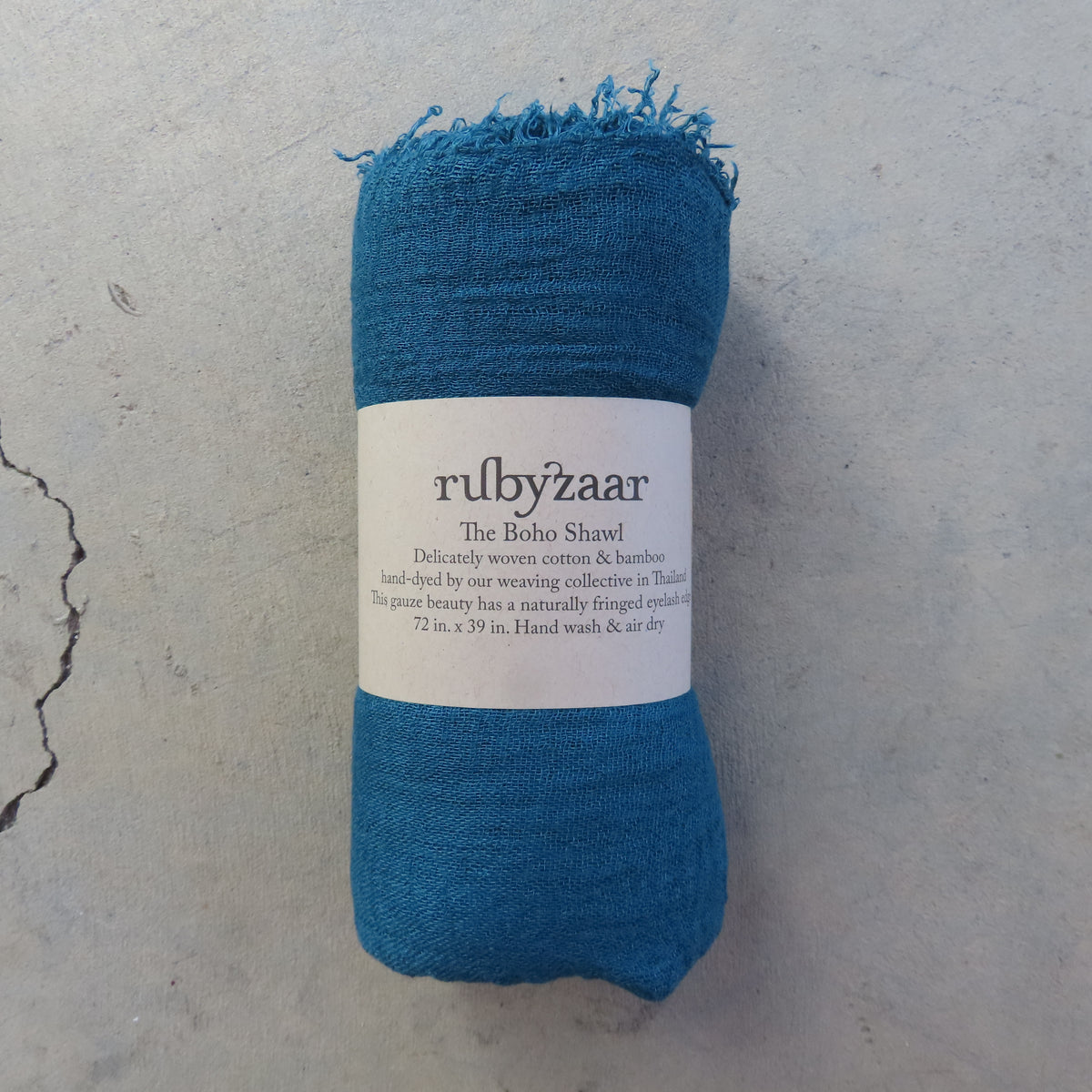 Cotton & Bamboo Gauze Shawl: Dark Cyan
