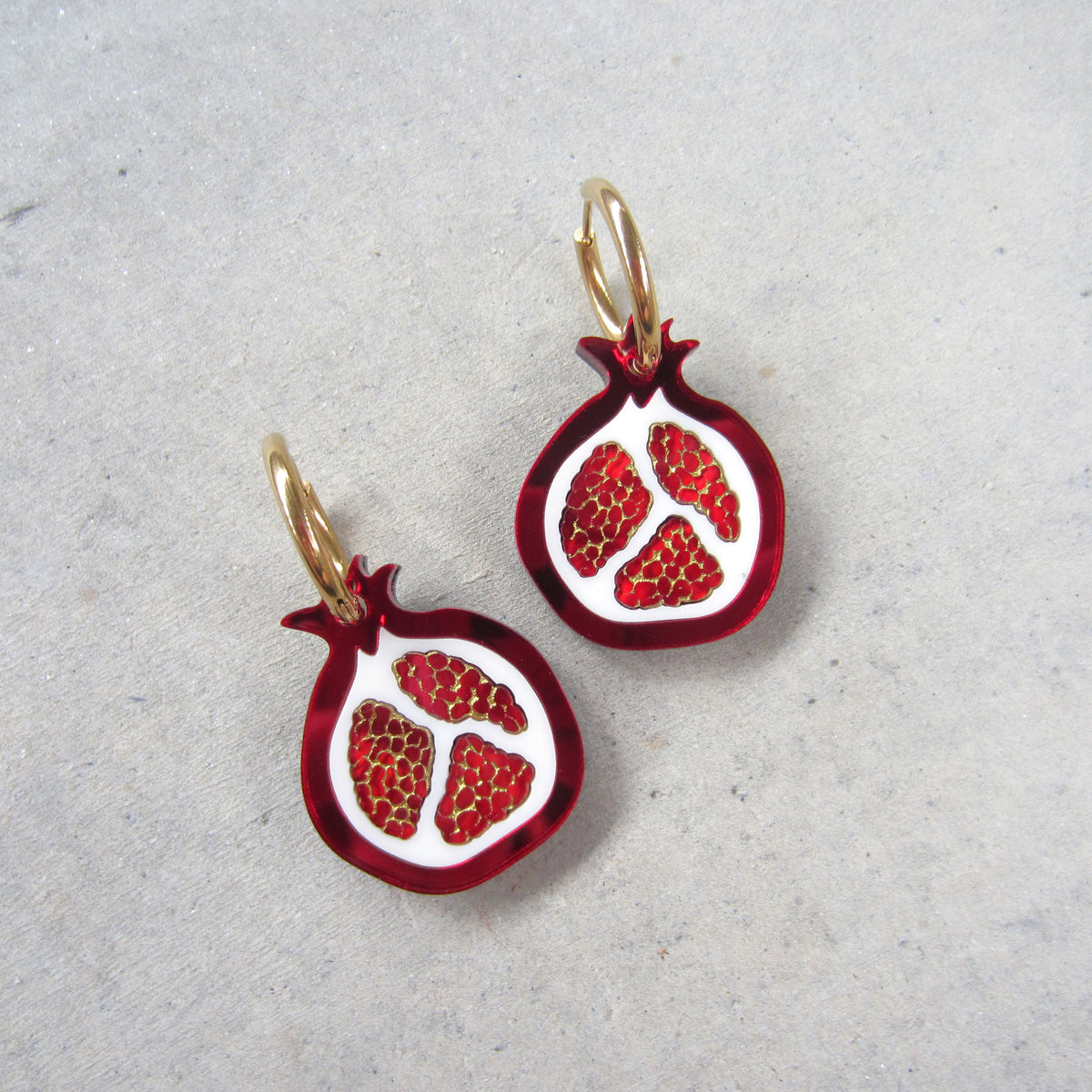 Pomegranate Acrylic Earrings