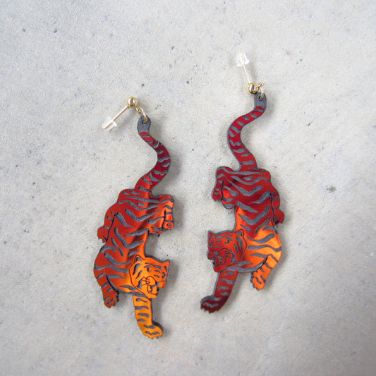 Tiger Acrylic Earrings