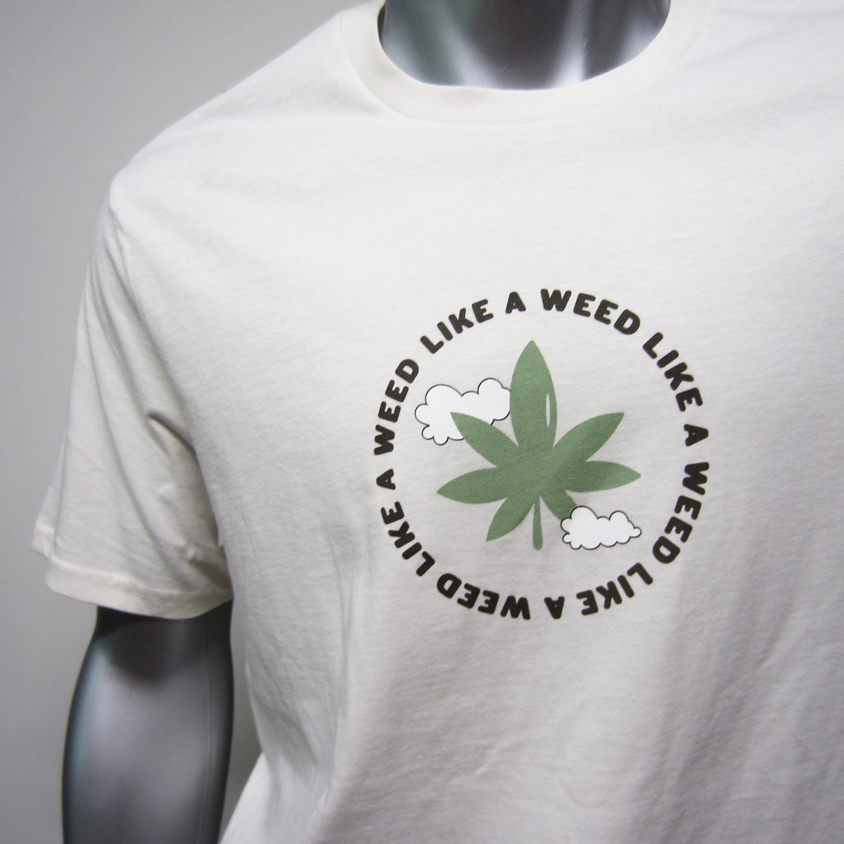 FreshGrass Tee: Beige Cannabis Design (Unisex)