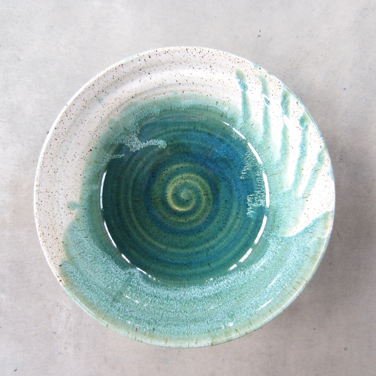 XL Handmade Ceramic Serving Bowl: Ocean Surf